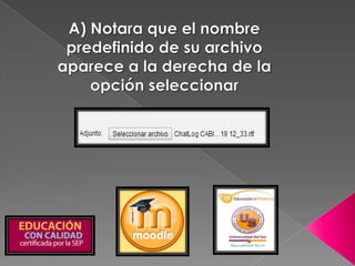 Como subir una actividad o tarea a moodle