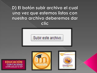 Como subir una actividad o tarea a moodle