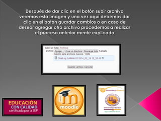Como subir una actividad o tarea a moodle