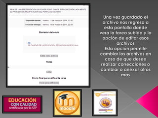 Como subir una actividad o tarea a moodle