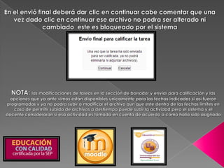 Como subir una actividad o tarea a moodle