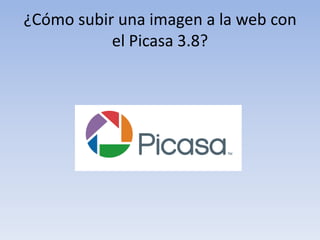 ¿Cómo subir una imagen a la web con el Picasa 3.8? 