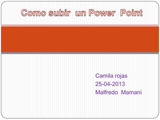 Camila rojas
25-04-2013
Malfredo Mamani
 