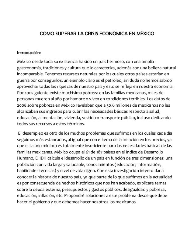 Como superar la crisis economica en mexico Como superar la crisis economica en mexico