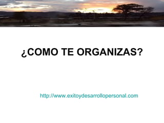 ¿COMO TE ORGANIZAS? http :// www.exitoydesarrollopersonal.com 