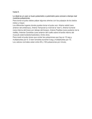 Como tomar las pulsaciones