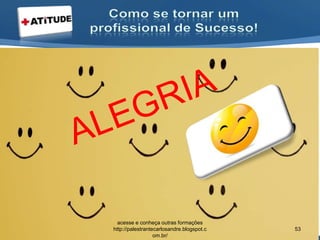 acesse e conheça outras formações
http://palestrantecarlosandre.blogspot.c
om.br/
53
 