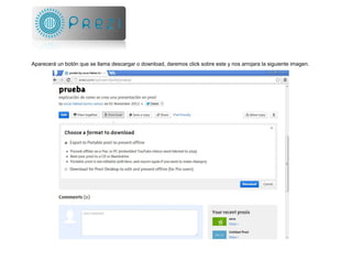 Aparecerá un botón que se llama descargar o download, daremos click sobre este y nos arrojara la siguiente imagen.
 