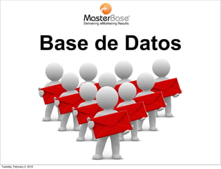 Base de Datos




Tuesday, February 2, 2010
 