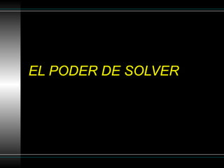 Como Usar Solver De Excel | PPS