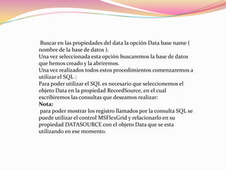 Como utilizar sql en visual basic 6 | PPTX