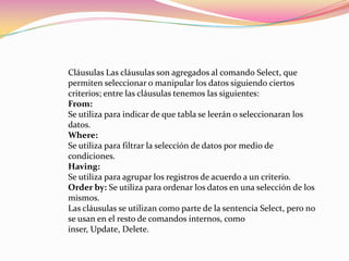 Como utilizar sql en visual basic 6 | PPTX