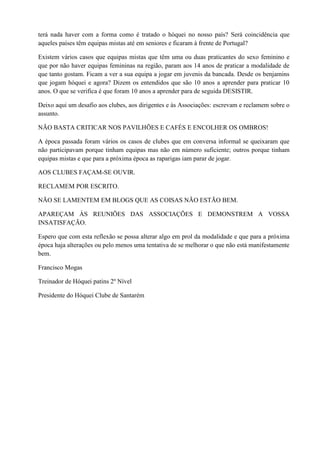 Como vai o hóquei jovem no centro do país