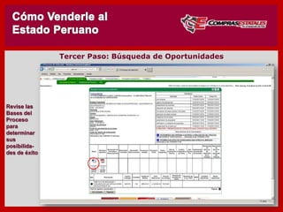 Revise las
Bases del
Proceso
para
determinar
sus
posibilida-
des de éxito
TERCERO : Búsqueda de Oportunidades
 