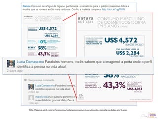 http://exame.abril.com.br/economia/noticias/consumo-masculino-de-cosmeticos-dobra-em-5-anos
 