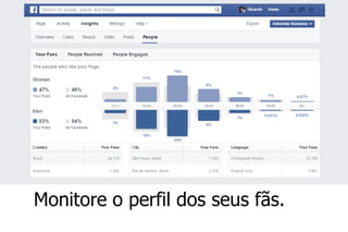Monitore o perfil dos seus fãs.  