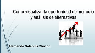 Hernando Solanilla Chacón
Como visualizar la oportunidad del negocio
y análisis de alternativas
 