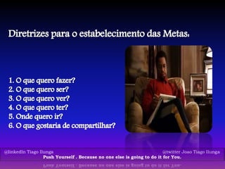 @linkedIn Tiago Ilunga @twitter Joao Tiago Ilunga
Push Yourself . Because no one else is going to do it for You.
 