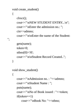 Library Management Project (computer science) class 12 | PDF