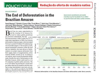Reduçãoda oferta de madeira nativa
 