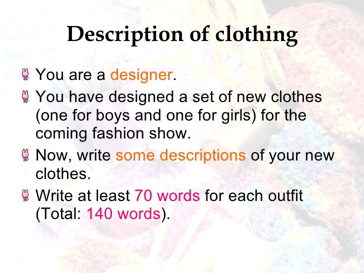 Comp 4 Description Of Clothings