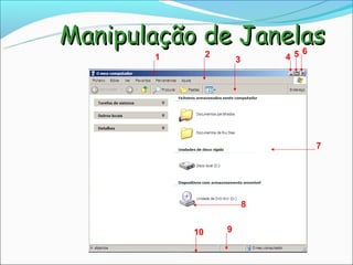 Manipulação de Janelas             6
       1        2
                        3       45




                                       7




                            8


           10       9
 