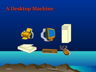 A Desktop Machine




10/08/12   Introduction to Computers   2
 