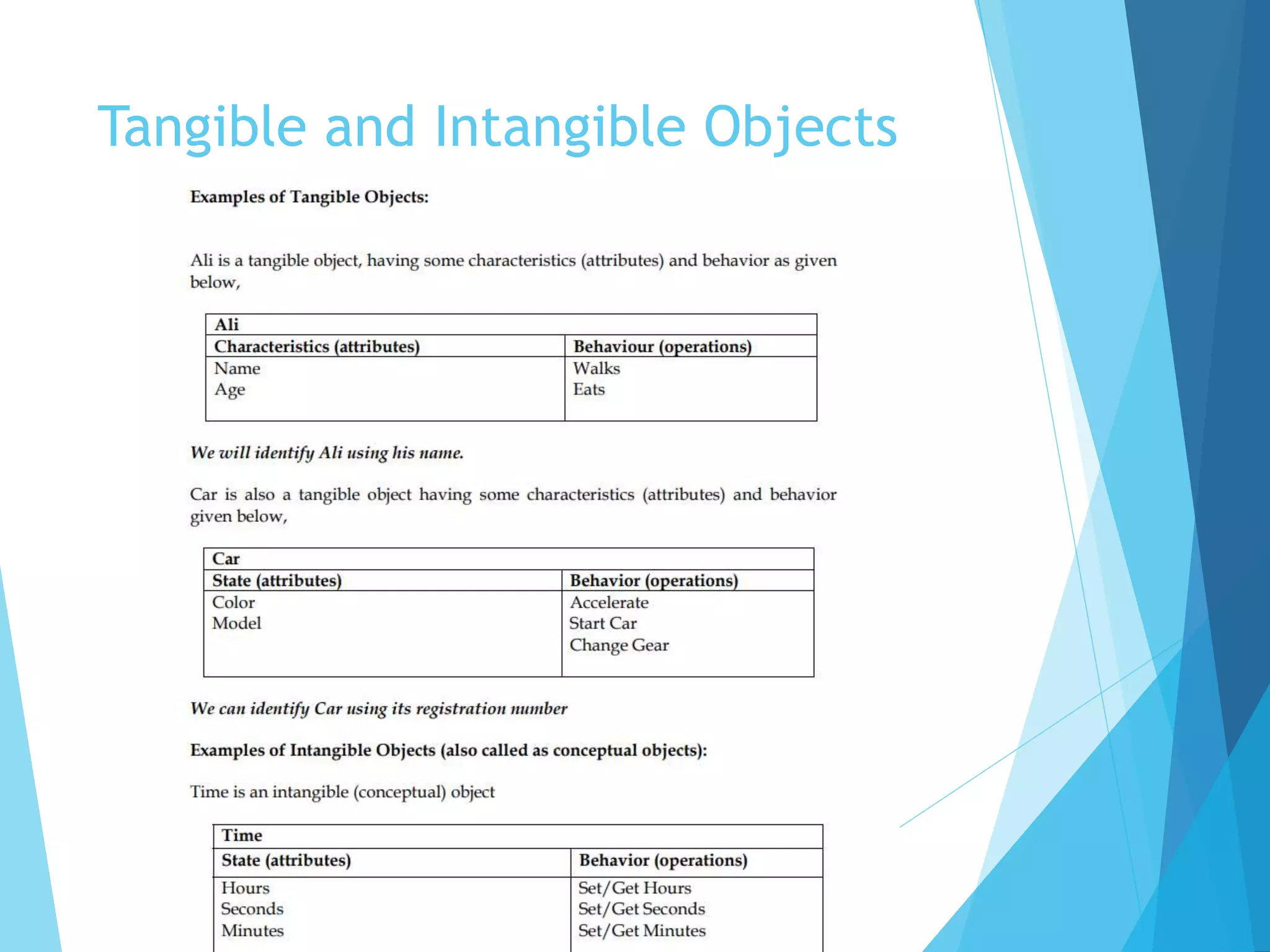 Tangible and Intangible Objects
 