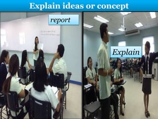 Explain ideas or concept
report
Explain
 