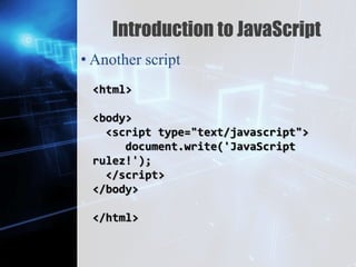 Introduction to JavaScript | PPTX