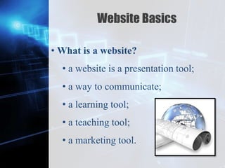 Basic Website Topics Website Basics and Categories | PPTX