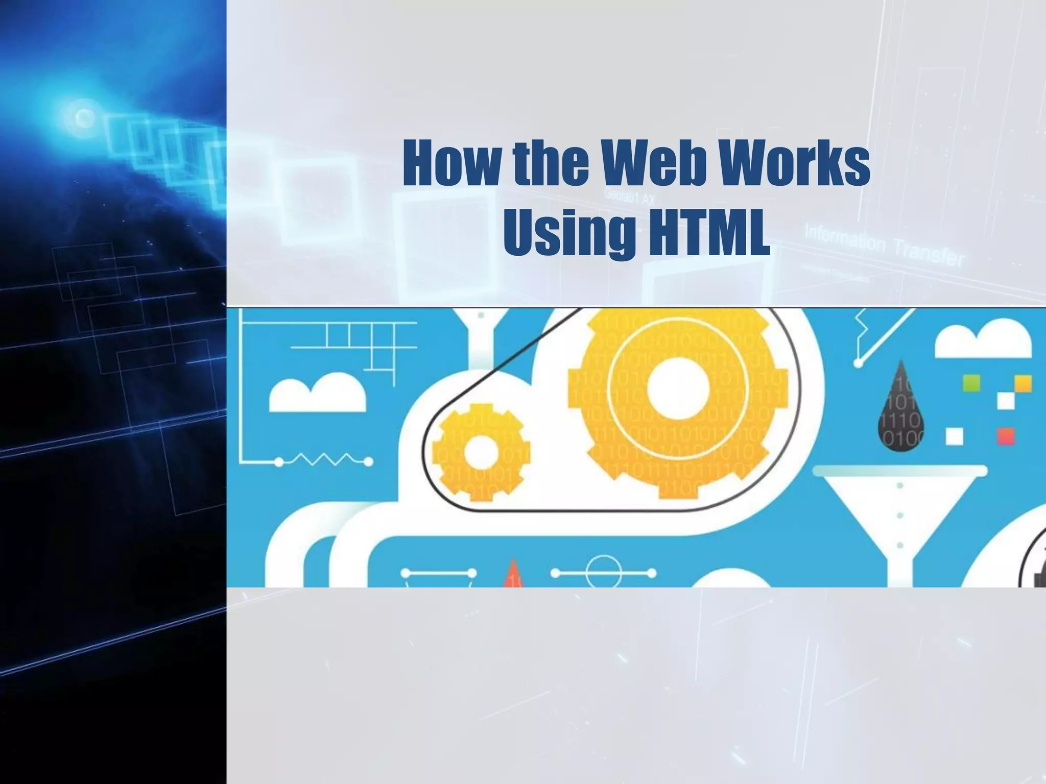 Z
How the Web Works
Using HTML
 