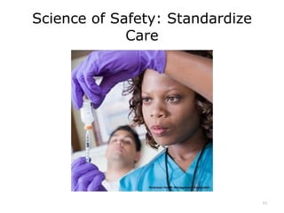 Science of Safety: Standardize
Care
11
 