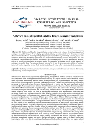 Advanced Multispectral Satellite Image Dehazing Techniques for Enhanced ...