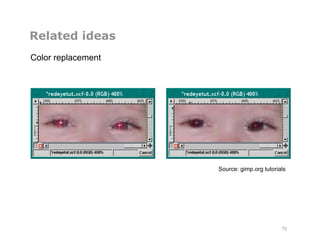 Related ideas
Color replacement
79
Source: gimp.org tutorials
 