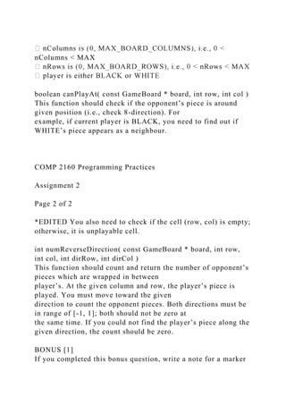 COMP 2160 Programming Practices Assignment 2 Page 1 of.docx ...