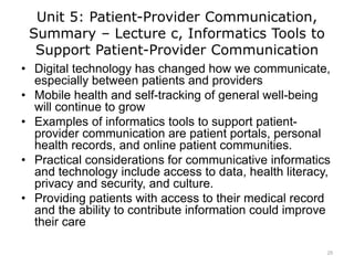 Patient Centered Care | Unit 5c Lecture | PPTX