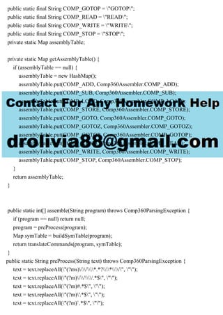 COMP360 Assembler Write an assembler that reads the source code of an ...