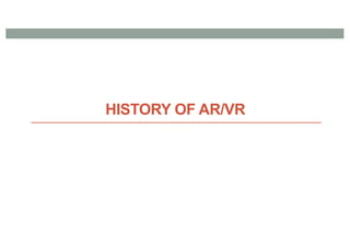 HISTORY OF AR/VR
 
