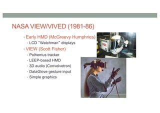 The University of North Carolina
at Chapel Hill (1980s-1990s)
7
6
Head-Mounted Displays
Tracking, Haptics, Applications
 