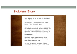 Hololens Story
 