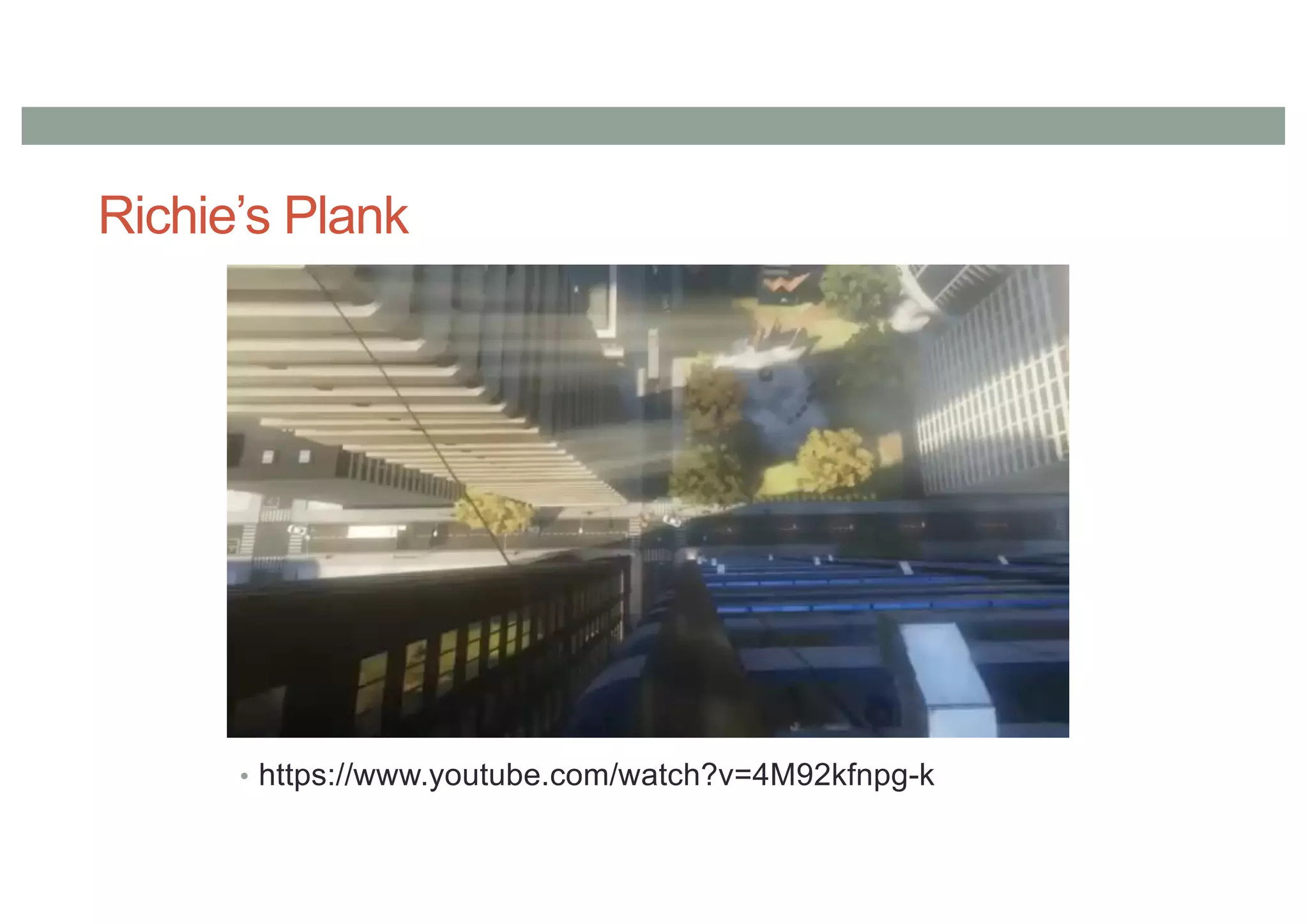 Richie’s Plank
• https://www.youtube.com/watch?v=4M92kfnpg-k
 
