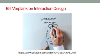 Bill Verplank on Interaction Design
https://www.youtube.com/watch?v=Gk6XAmALOWI
 