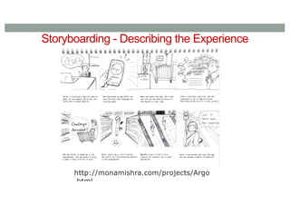 Storyboarding - Describing the Experience
http://monamishra.com/projects/Argo
.html
 