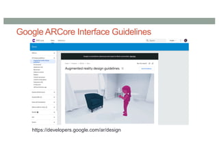 Google ARCore Interface Guidelines
https://developers.google.com/ar/design
 
