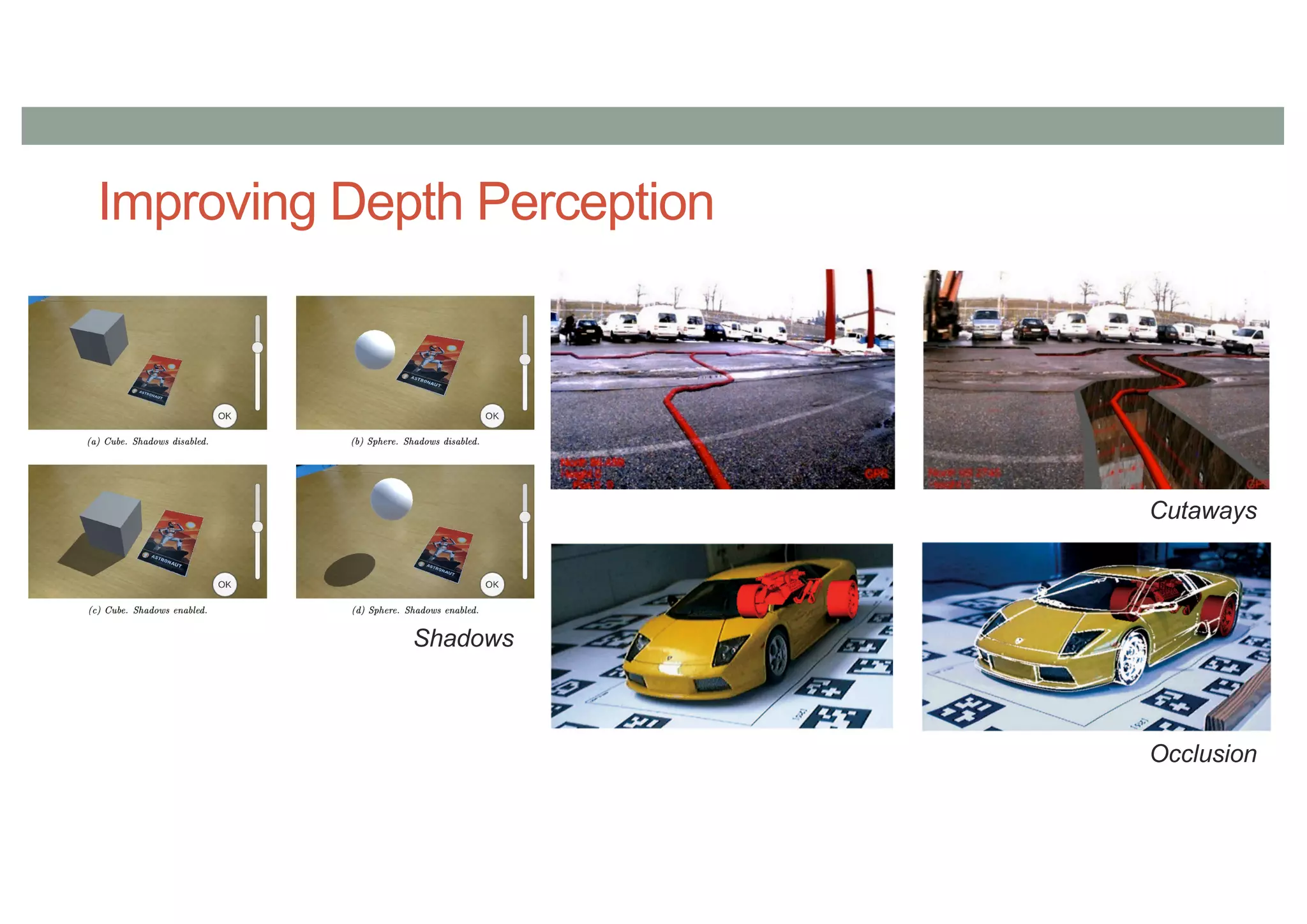 Improving Depth Perception
Cutaways
Occlusion
Shadows
 