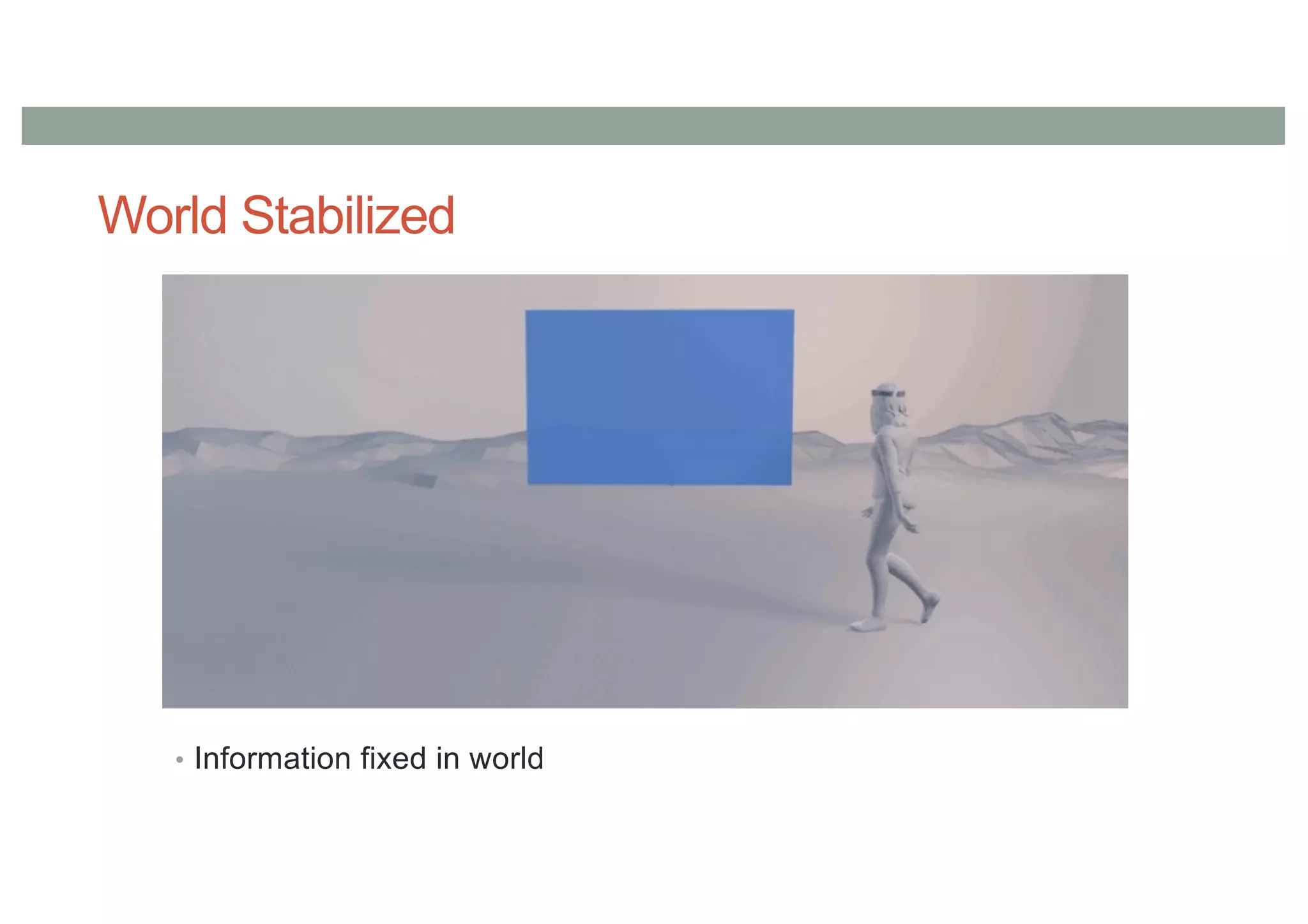 World Stabilized
• Information fixed in world
 