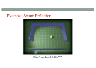 Example: Sound Reflection
https://youtu.be/jndmbOKoWFA
 