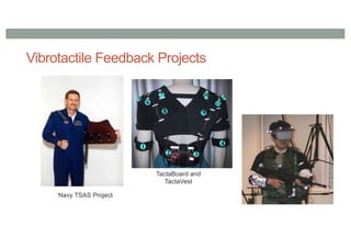 Vibrotactile Feedback Projects
Navy TSAS Project
TactaBoard and
TactaVest
 