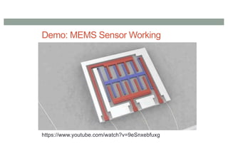Demo: MEMS Sensor Working
https://www.youtube.com/watch?v=9eSnxebfuxg
 